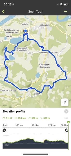 Map of Tour round Klopeinersee